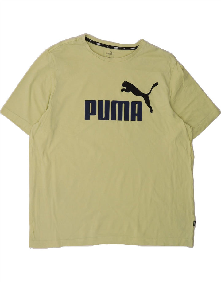 PUMA Mens Graphic T-Shirt Top XL Yellow Cotton Vintage Puma and Second-Hand Puma from Messina Hembry 