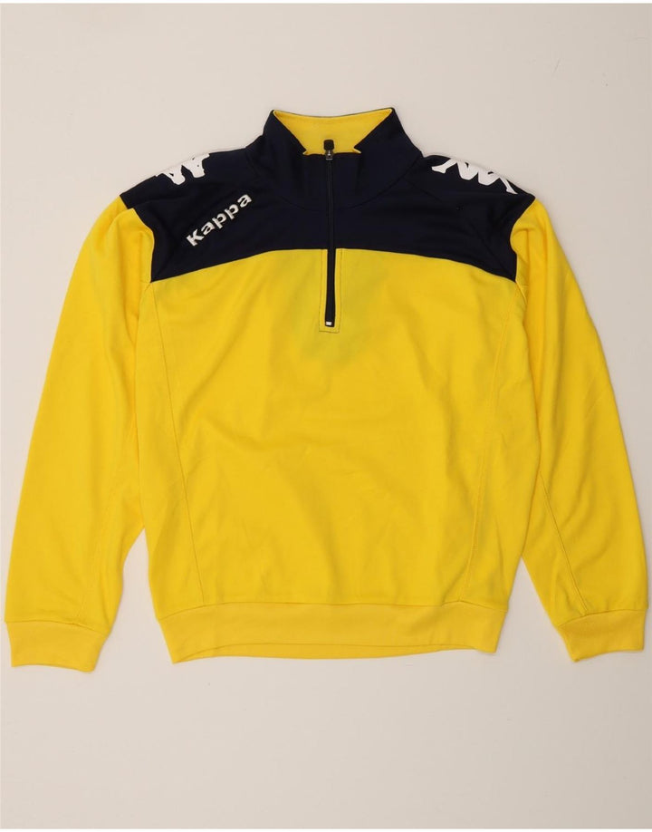 KAPPA Boys Graphic Sweatshirt Jumper 13-14 Years Yellow Colourblock