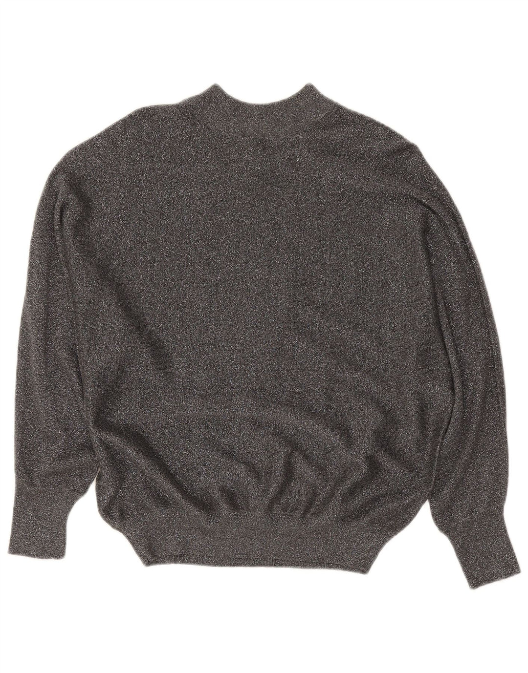 Marks & Spencer Dame Turtle Neck Jumper Sweater UK 14 Medium Grey Flecked