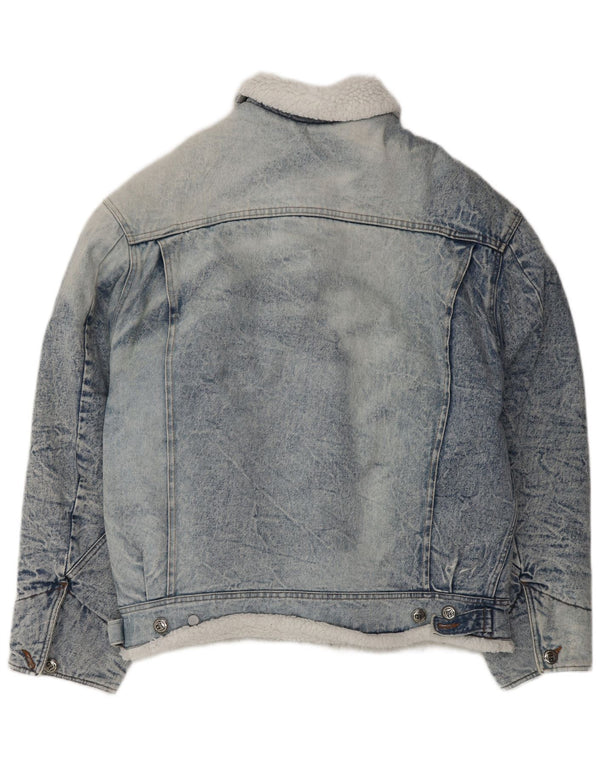 Parfois Herre Denim Sherpa Jacket UK 40 Large Blue Cotton