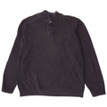 Marks & Spencer Herre Blue Harbor Button Neck Sweater XL Navy Cotton