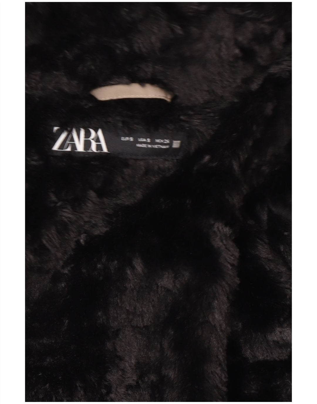 Zara Dame Hætte Sherpa polstret jakke UK 10 Small Grå Polyester