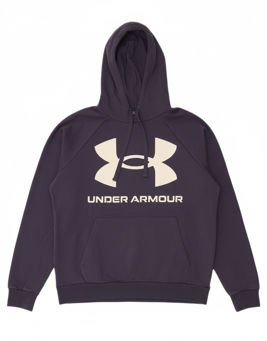 UNDER ARMOUR Mens Graphic Hoodie Jumper Medium Navy Blue Cotton
