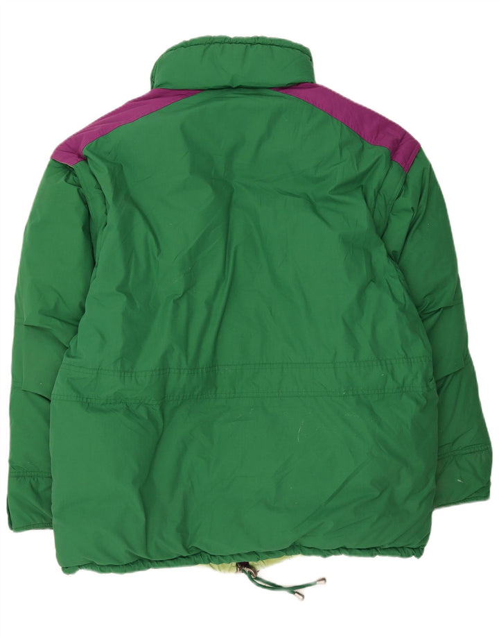 DIADORA Mens Padded Jacket UK 40 Large Green Colourblock Polyester