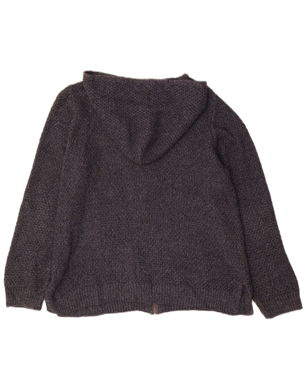 Fat Face Dame Hætte Cardigan Sweater UK 12 Medium Grå Akryl