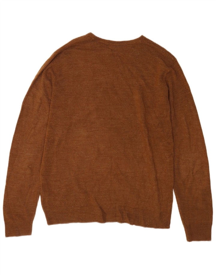 Marks & Spencer Herre V-hals sweater Medium Brun Akryl