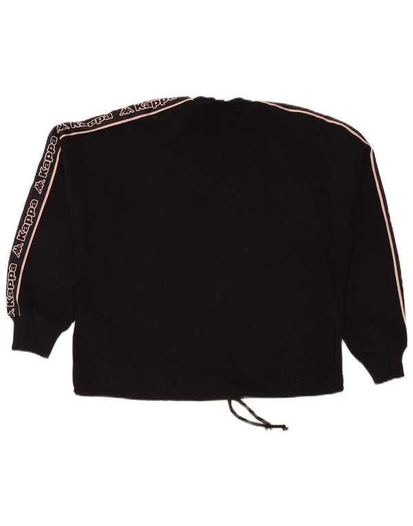 Kappa Dame Tezenis Graphic Sweatshirt Jumper UK 16 Large Black