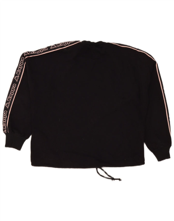 Kappa Dame Tezenis Graphic Sweatshirt Jumper UK 16 Large Black