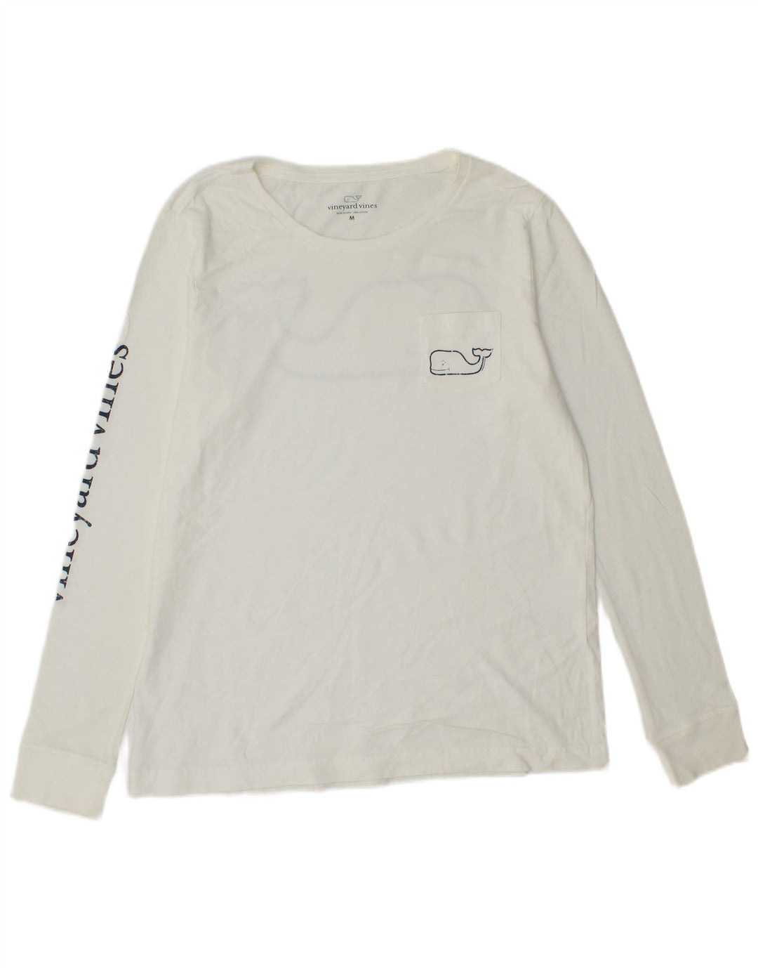 VINEYARD VINES Herre grafisk top Langærmet medium hvid bomuld