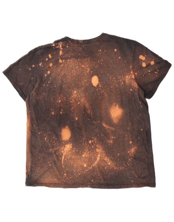 Adidas Herre grafisk T-shirt Top XL Brun Tie Dye Bomuld
