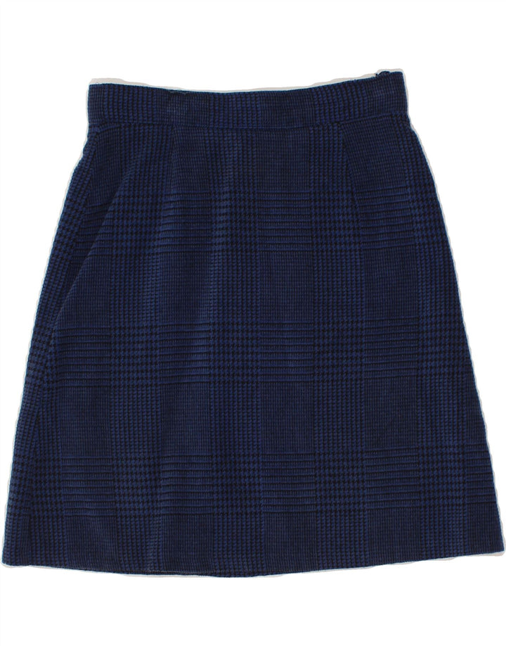 APART Womens A-Line Skirt UK 10 Small  Navy Blue Houndstooth Virgin Wool Vintage Apart and Second-Hand Apart from Messina Hembry 