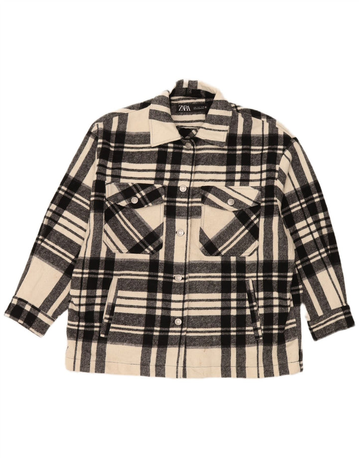 Zara Womens Oversized Utility Jacket UK 14 Medium Black Ternet polyester