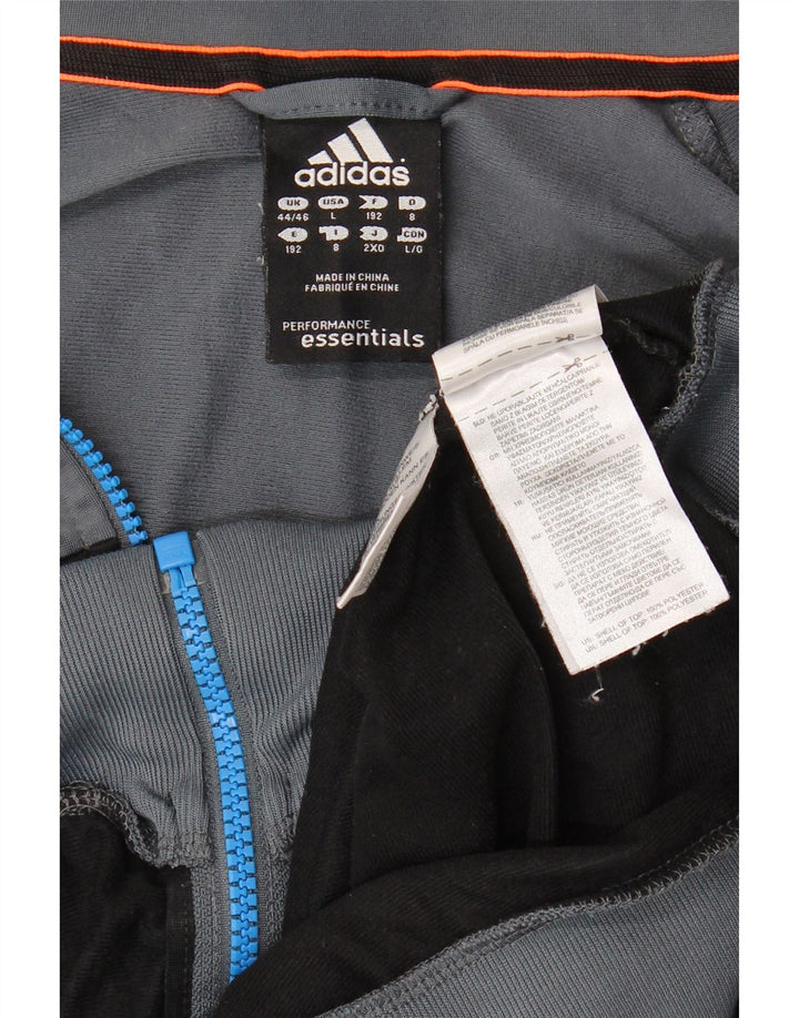 Adidas Træningsdragt til mænd Top jakke UK 44/46 Large Grå Colourblock Polyester