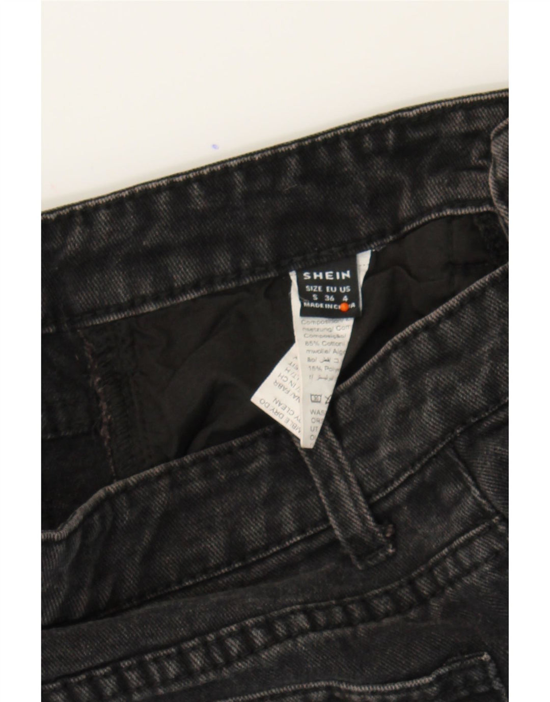 SHEIN Womens Denim Shorts UK 10 Small W26  Black Cotton Vintage Shein and Second-Hand Shein from Messina Hembry 