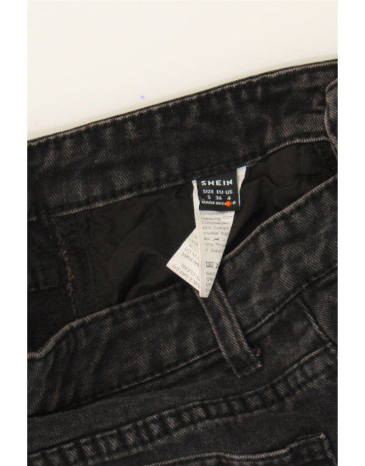 SHEIN Womens Denim Shorts UK 10 Small W26  Black Cotton Vintage Shein and Second-Hand Shein from Messina Hembry 