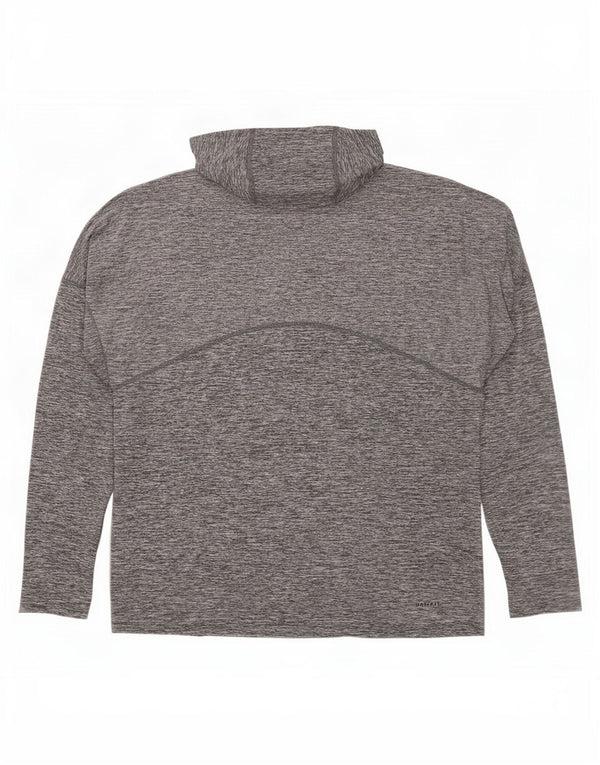 Nike Herre Dri Fit Grafisk Top Langærmet Hætte, Stor Grå Flecked