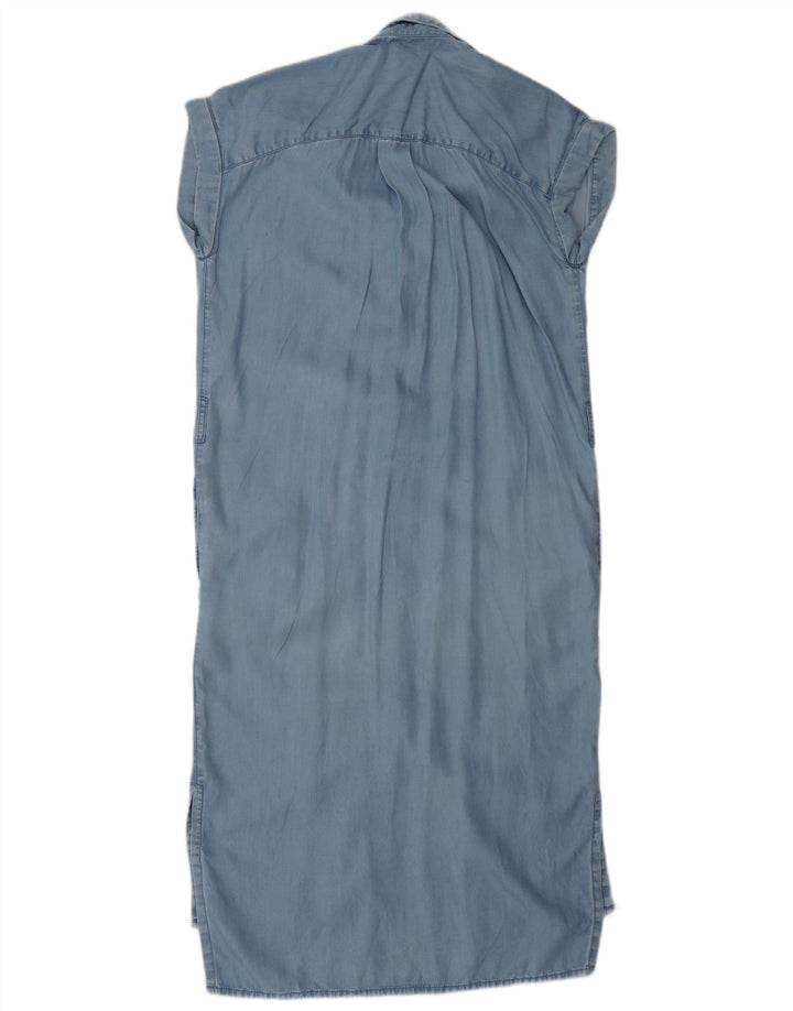 Marks & Spencer Kvinders Oversized Kortærmet Skjortekjole UK 8 Small Blue