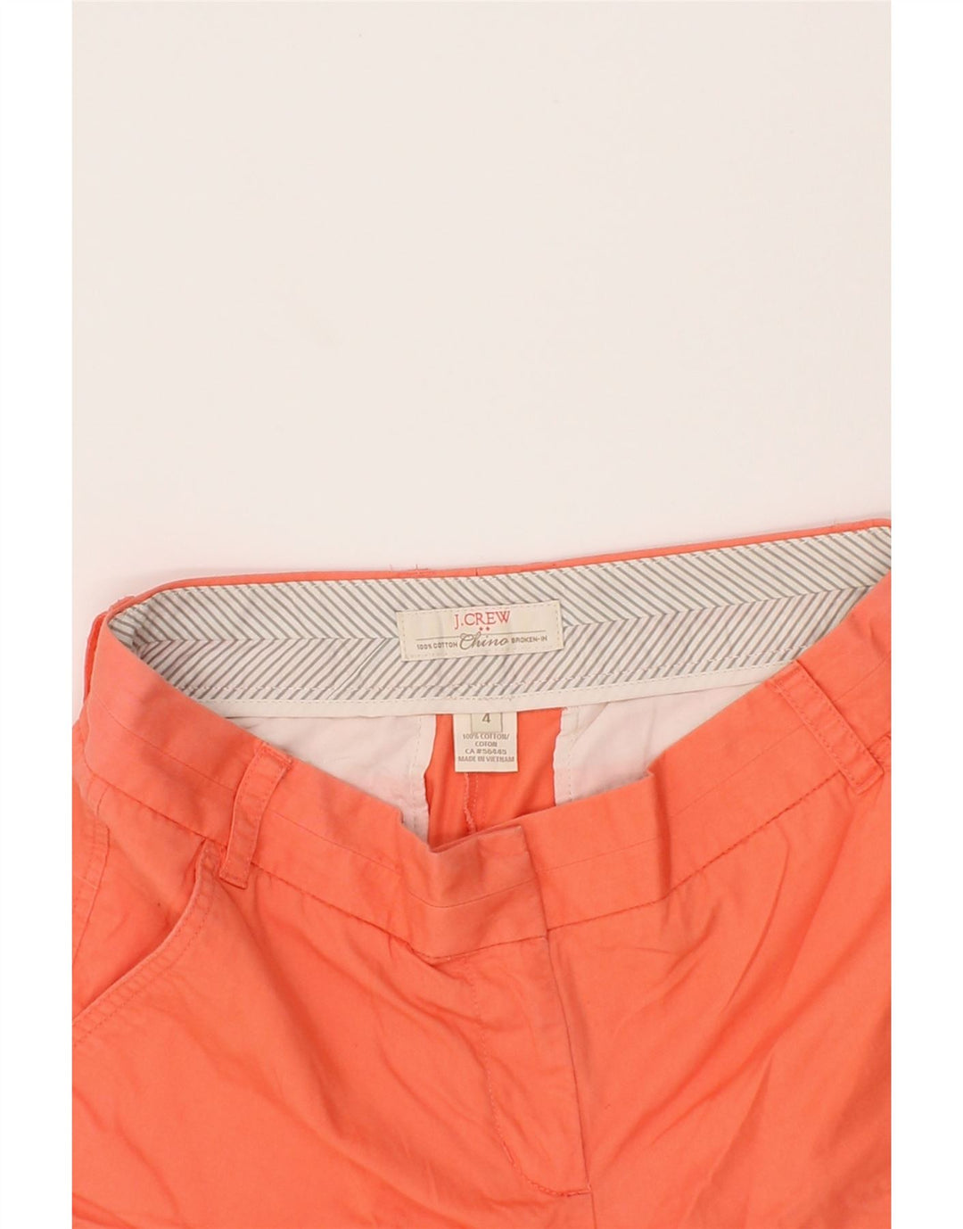 J. CREW Womens Broken In Chino Shorts US 4 Small W27  Orange Cotton Vintage J. Crew and Second-Hand J. Crew from Messina Hembry 