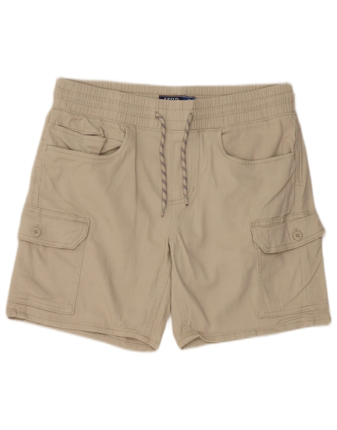 IZOD Herre Slim Fit Cargo Shorts Små W29 Beige Bomuld