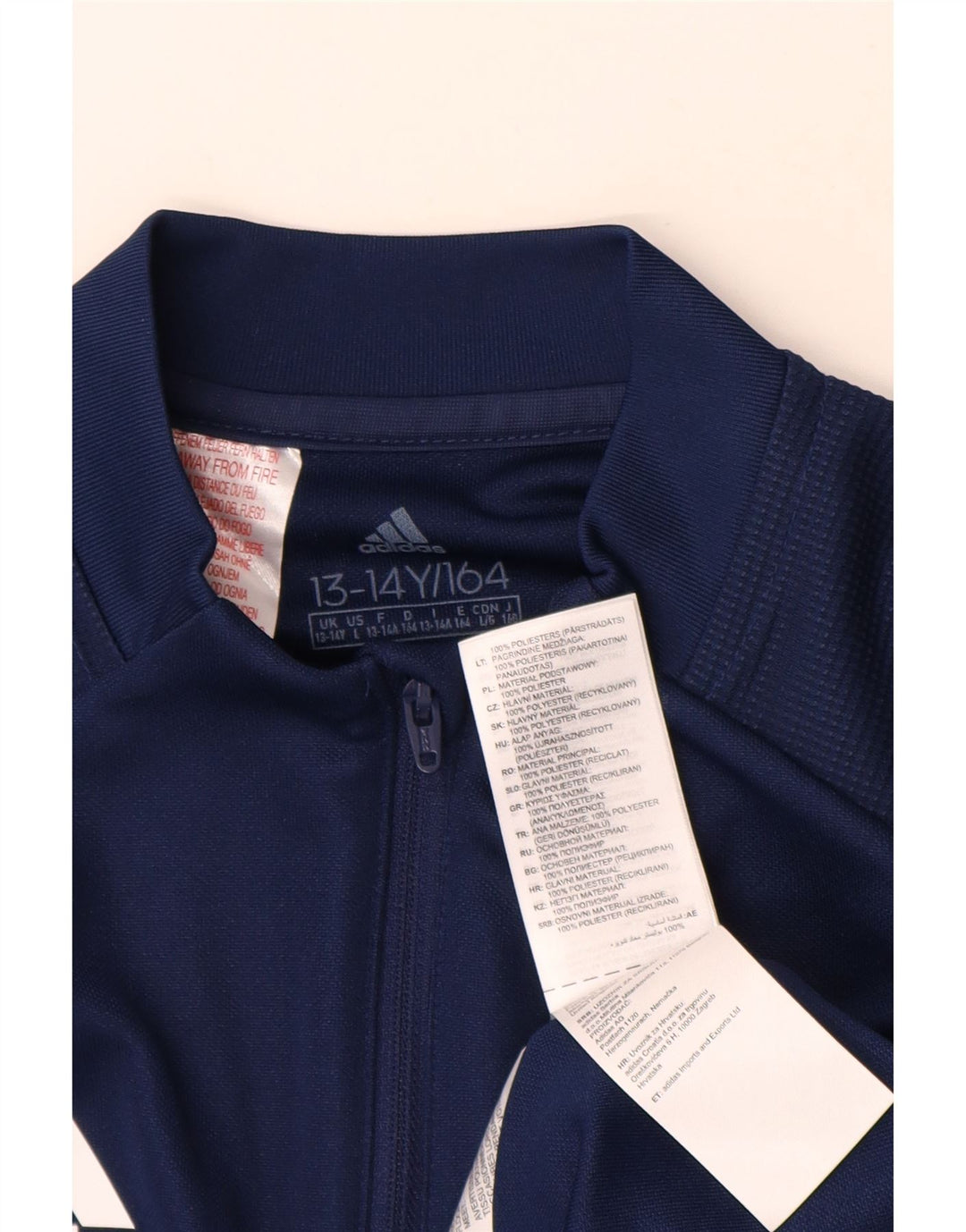 Adidas Boys Aeroready Zip Neck Pullover Træningsdragt Top 13-14 år Navy Blue