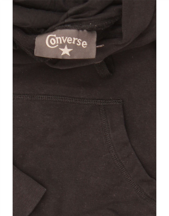 CONVERSE Grafisk hættetrøje til kvinder UK 12 Medium Sort Bomuld