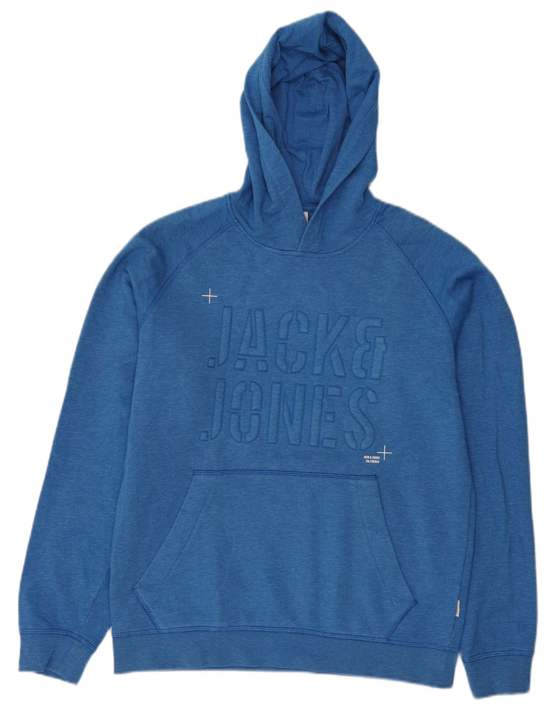 Jack & Jones Grafisk hættetrøje til mænd mellemblå bomuld