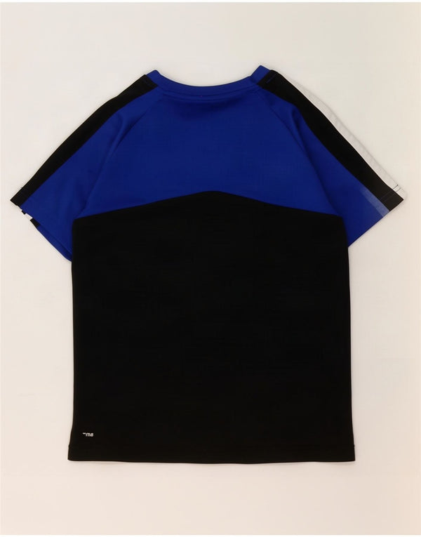 Adidas Boys Climalite T-Shirt Top 9-10 år Blå Colourblock Polyester