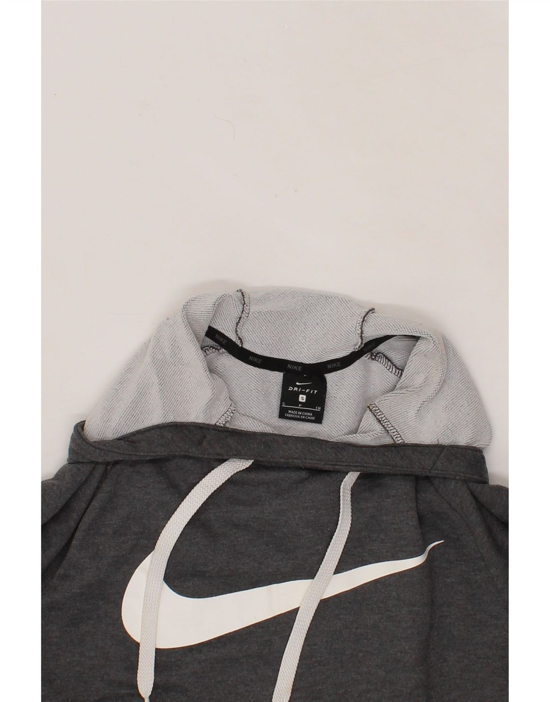 NIKE Mens Dri Fit Graphic Hoodie Jumper Small Grey Polyester Vintage Nike and Second-Hand Nike from Messina Hembry 