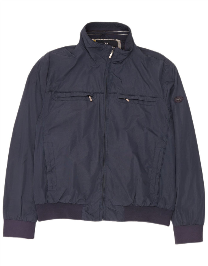 Wampum Herre Bomber Jacket UK 40 Large Navy Blue Polyester