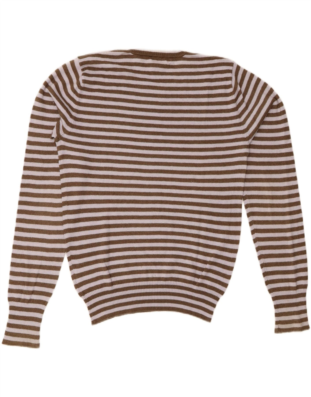 DIESEL Dame sweater med rund hals DK 16 Stor Khaki stribet bomuld