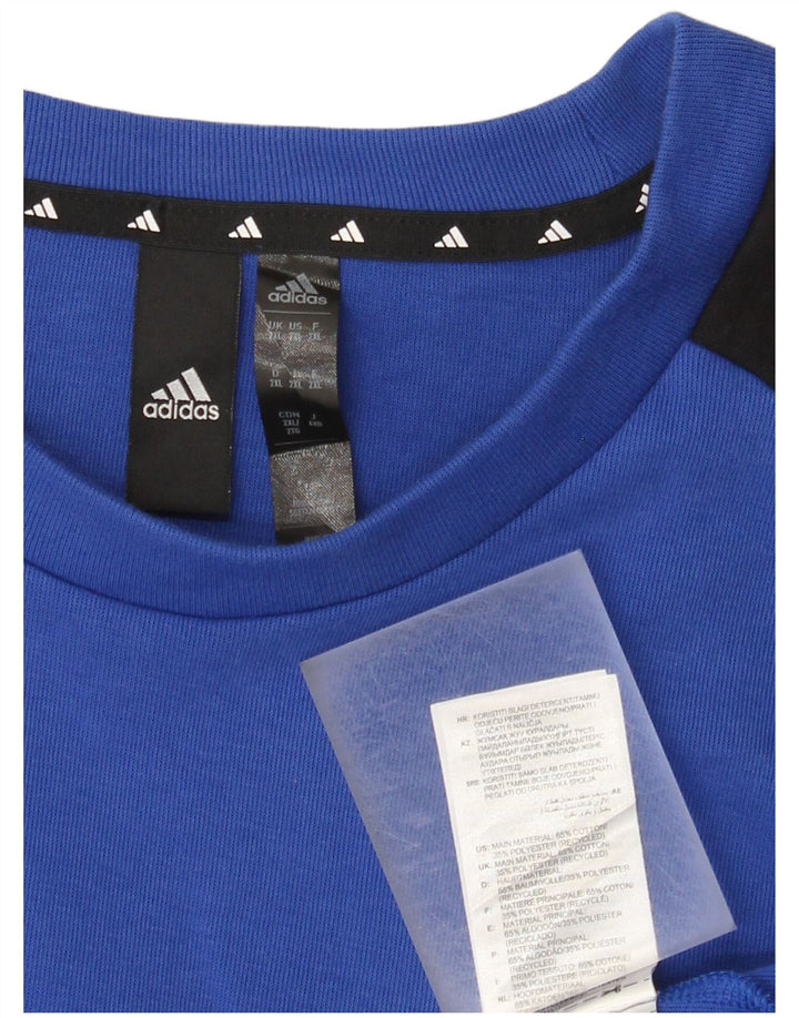 Adidas Herre Sweatshirt Jumper 2XL Blå Colourblock Bomuld