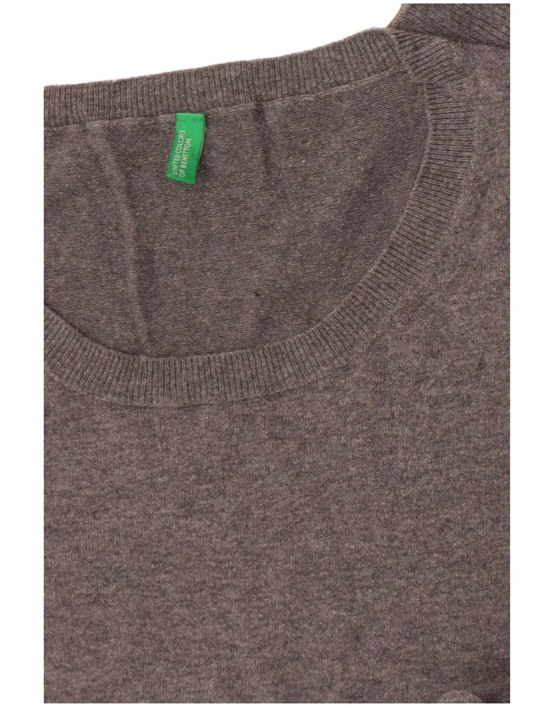 Benetton Herre sweater med rund hals, mellemgrå