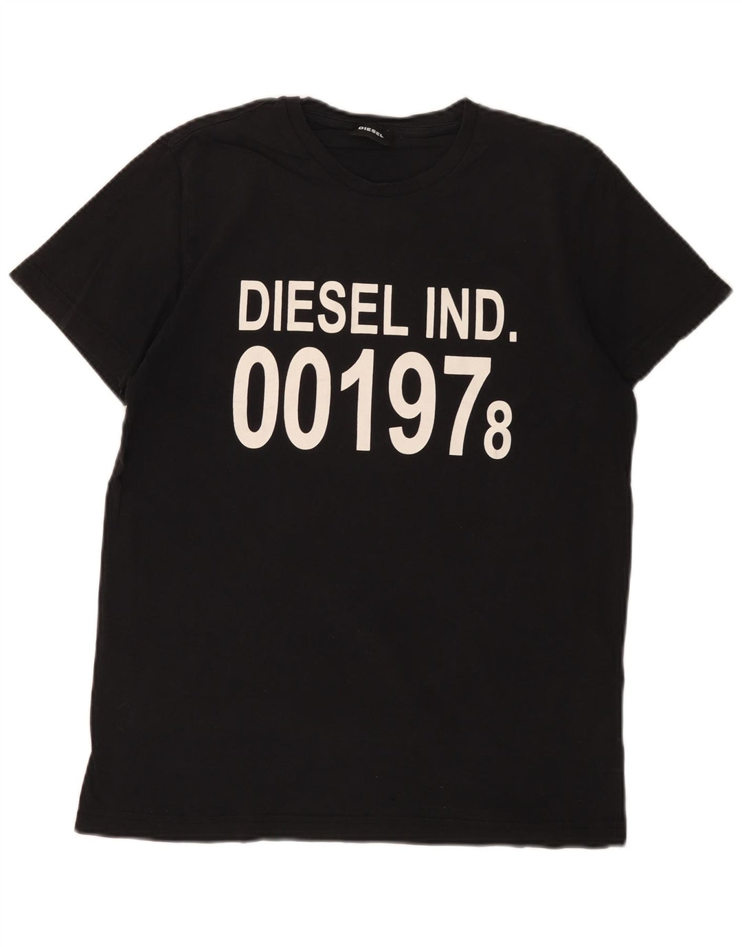 DIESEL Herre grafisk T-shirt Top Medium Sort Bomuld