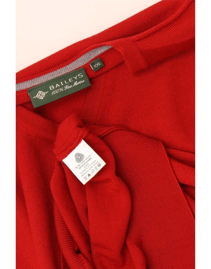 Baileys Herre V-hals sweater 2XL Rød Ny Uld