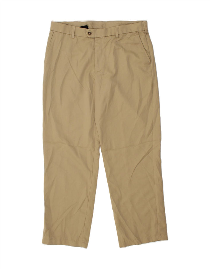IZOD Mens Straight Suit Trousers W34 L30 Beige Polyester Vintage Izod and Second-Hand Izod from Messina Hembry 