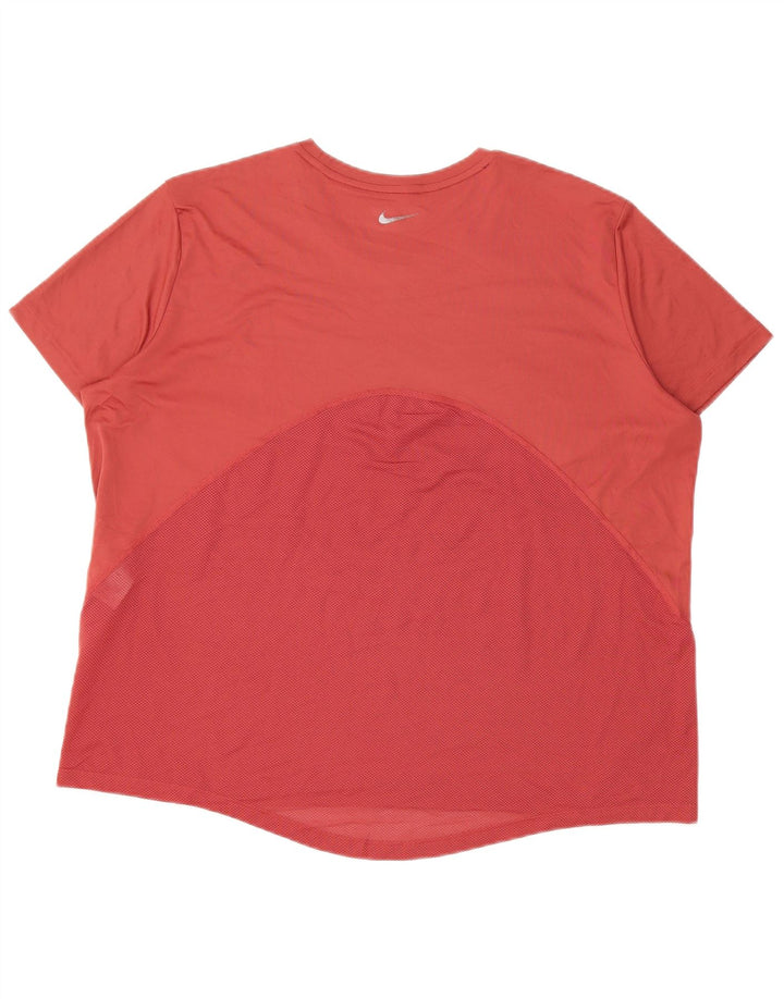 Nike Dame Dri Fit T-Shirt Top UK 18 XL Pink Polyester