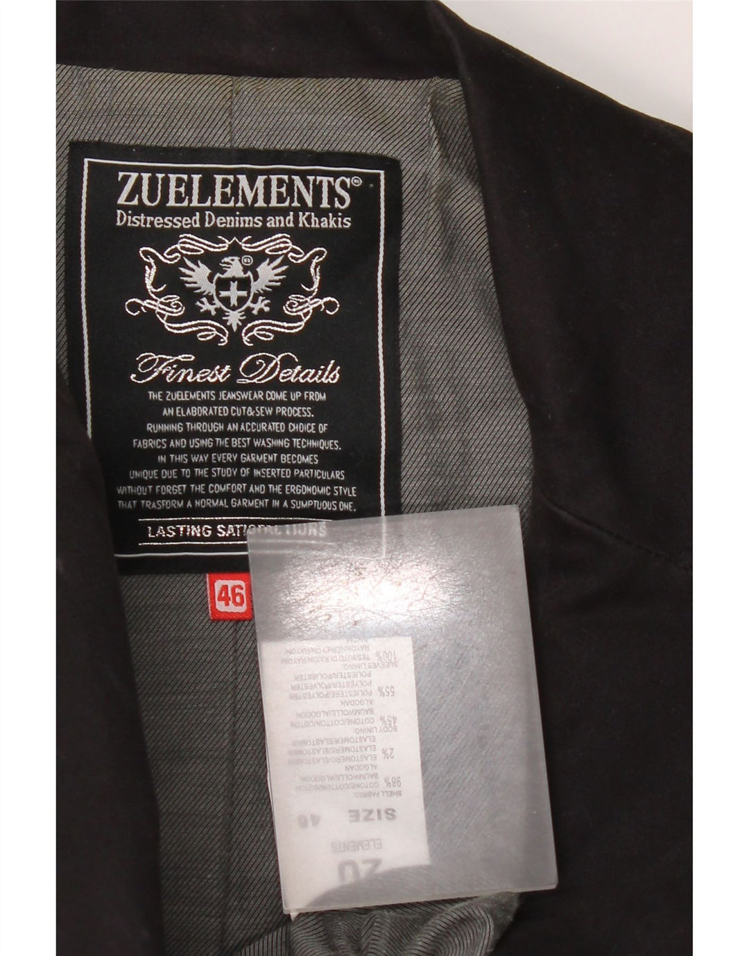Zu Elements Dame 3-knaps blazerjakke IT 46 Stor sort bomuld
