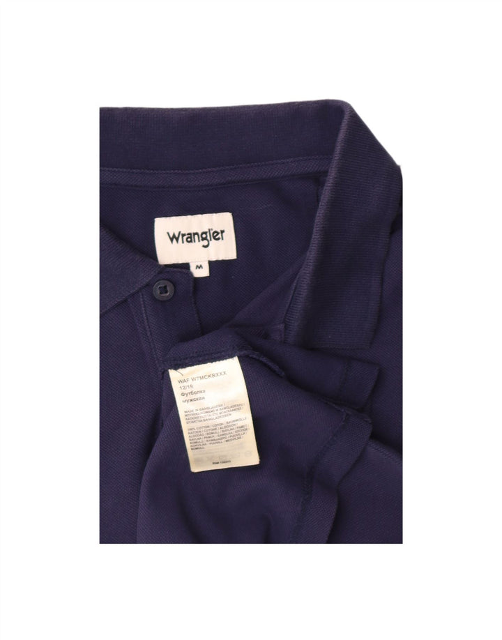 WRANGLER Mens Polo Shirt Medium Navy Blue Cotton