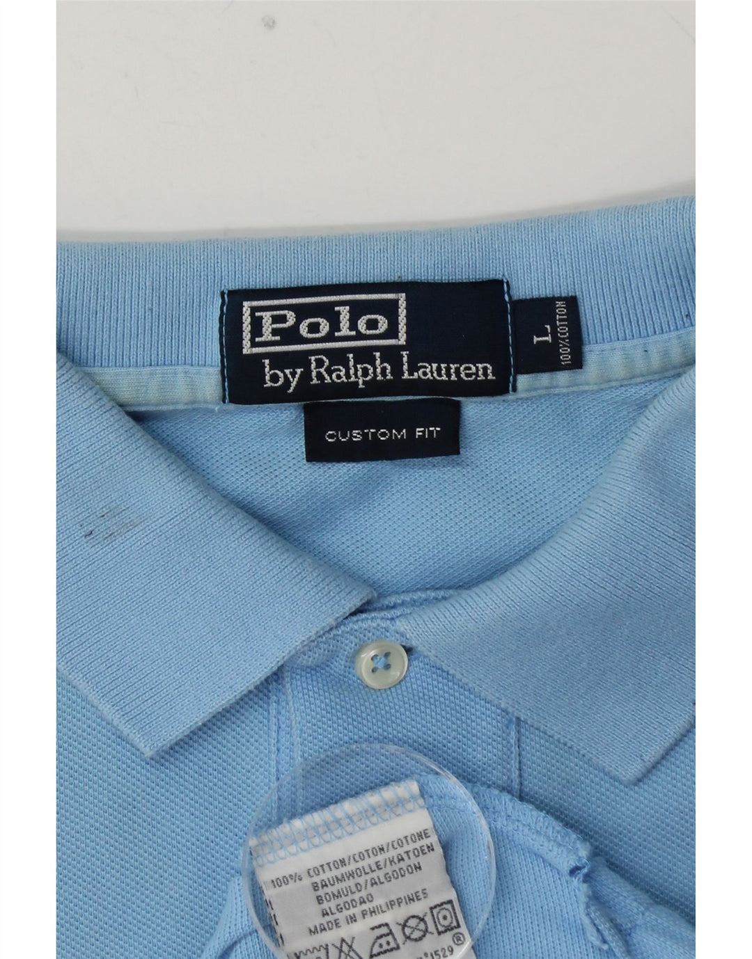 POLO RALPH LAUREN Herre Custom Fit Polo Shirt Stor Blå Bomuld