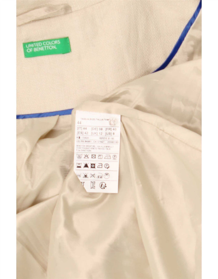 Benetton Dame Overfrakke UK 12 Medium Beige Linned