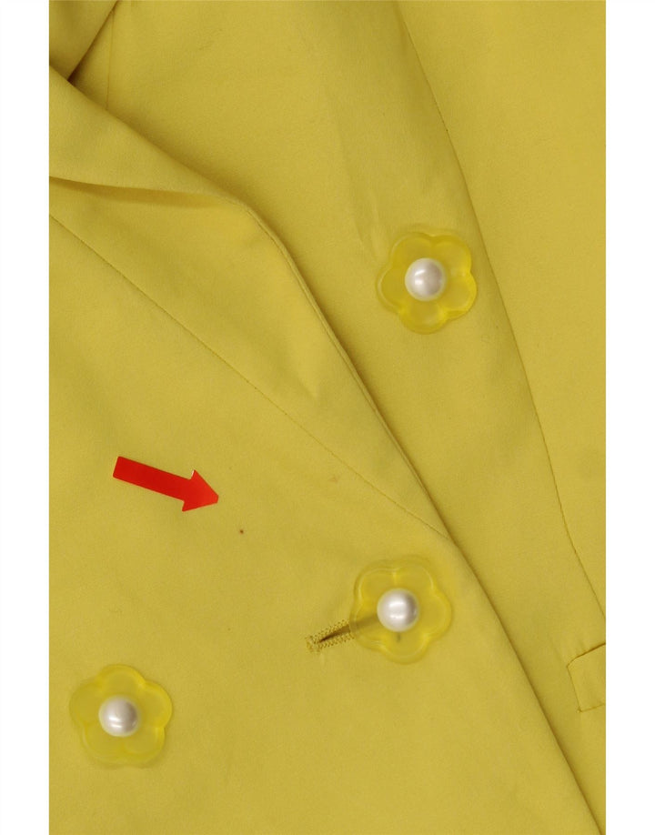 Sportmax Dame Kortærmet Blazer Jacket UK 10 Lille Gul
