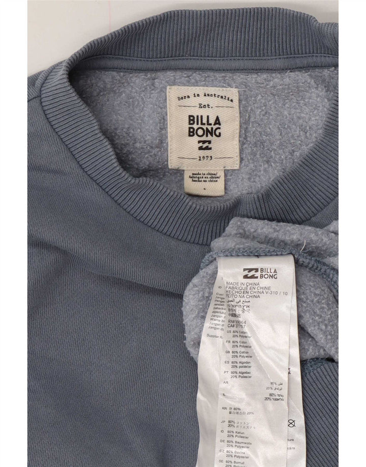 Billabong Dame Sweatshirt Jumper US 6 Medium Blue Cotton