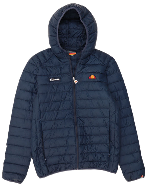 ELLESSE Herre hættepolstret jakke UK 36 Small Navy Blue Polyester