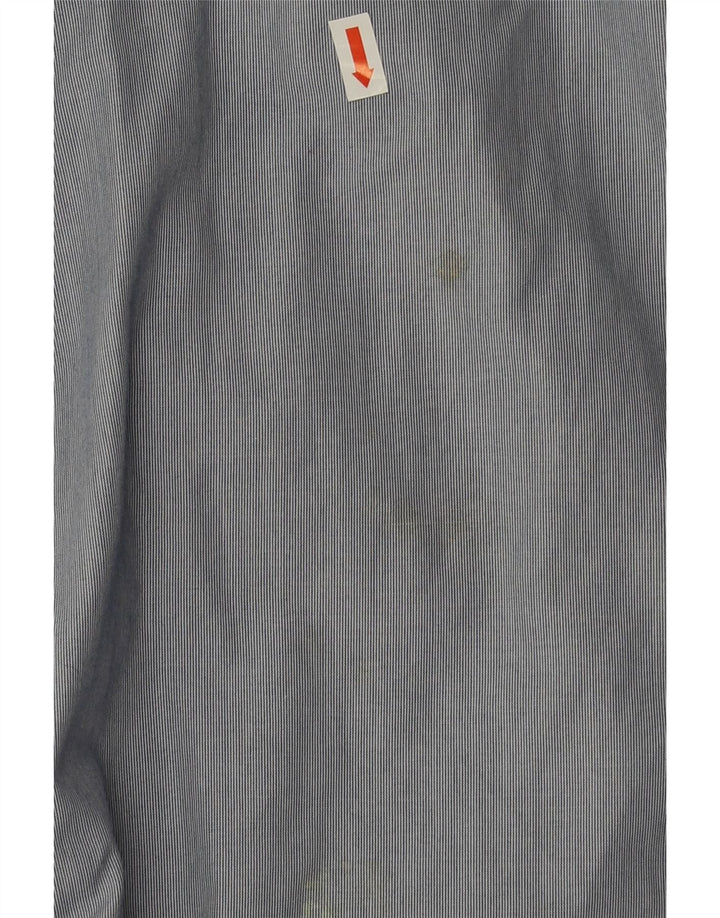 Calvin Klein Herre Tætsiddende Skjorte Størrelse 39 15 1/2 Medium Blå Tynd Stribet