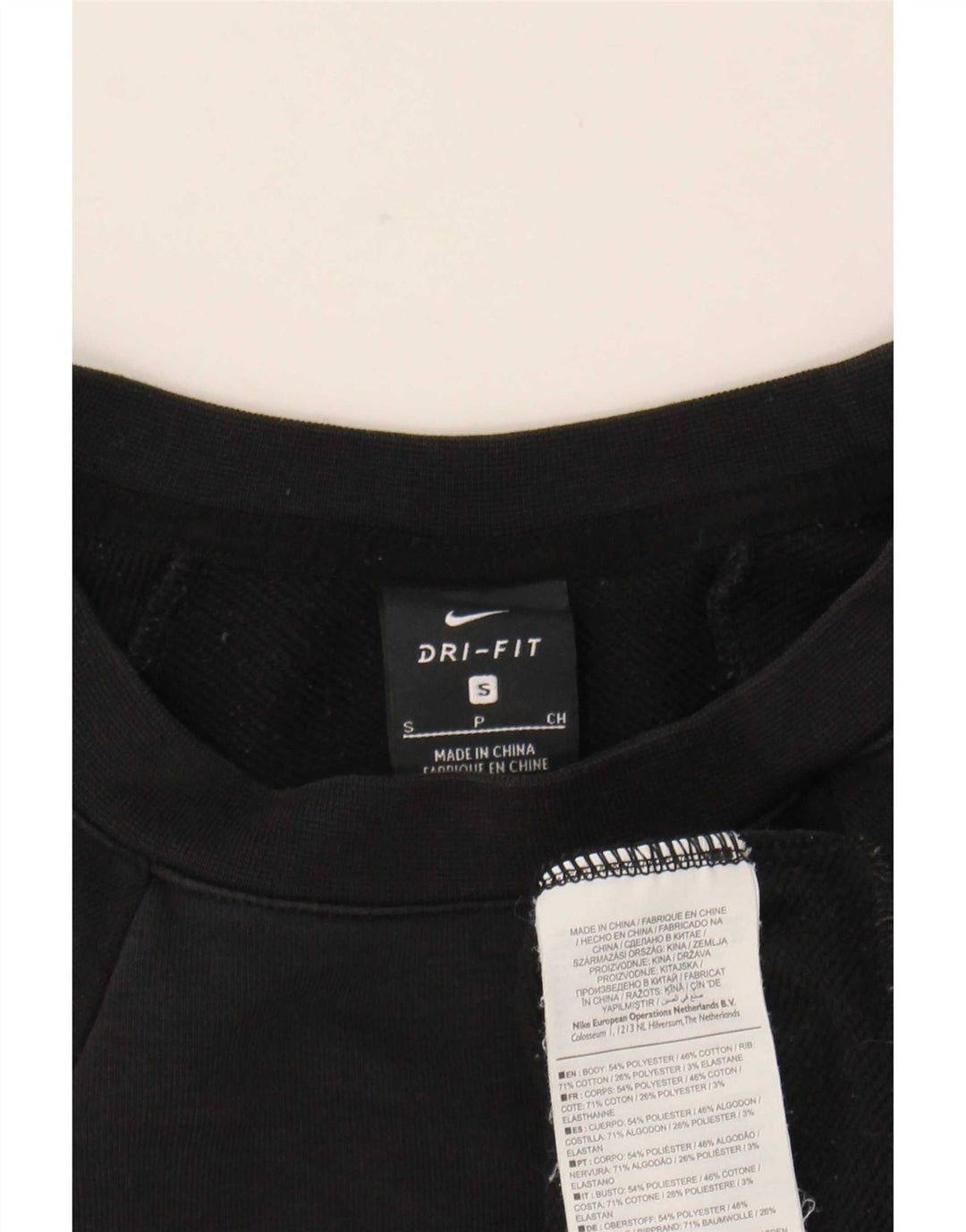 Nike Dame Dri Fit Grafisk Oversized Sweatshirt Jumper UK 10 Lille Sort