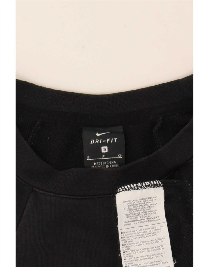 Nike Dame Dri Fit Grafisk Oversized Sweatshirt Jumper UK 10 Lille Sort