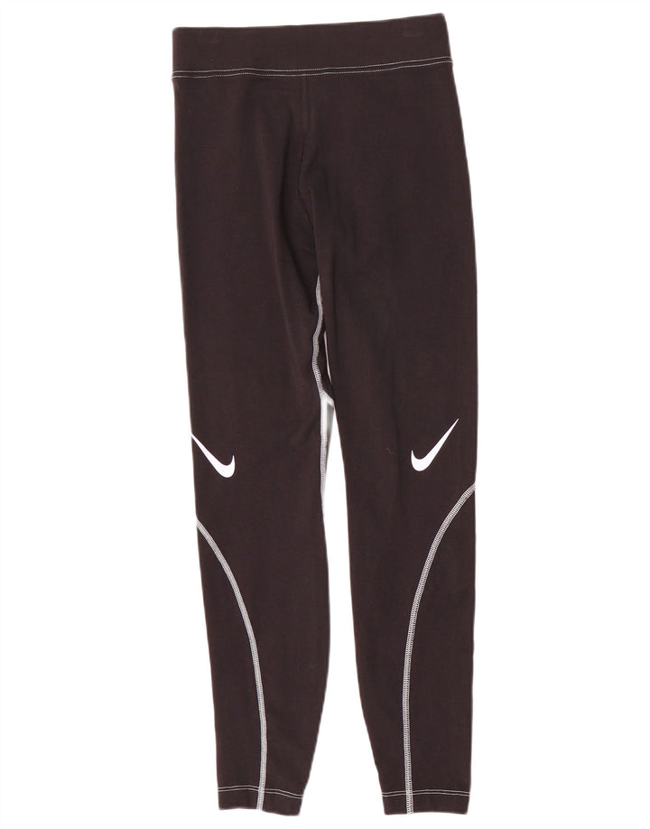 Nike Dame Grafiske Leggings UK 10 Small Black Bomuld