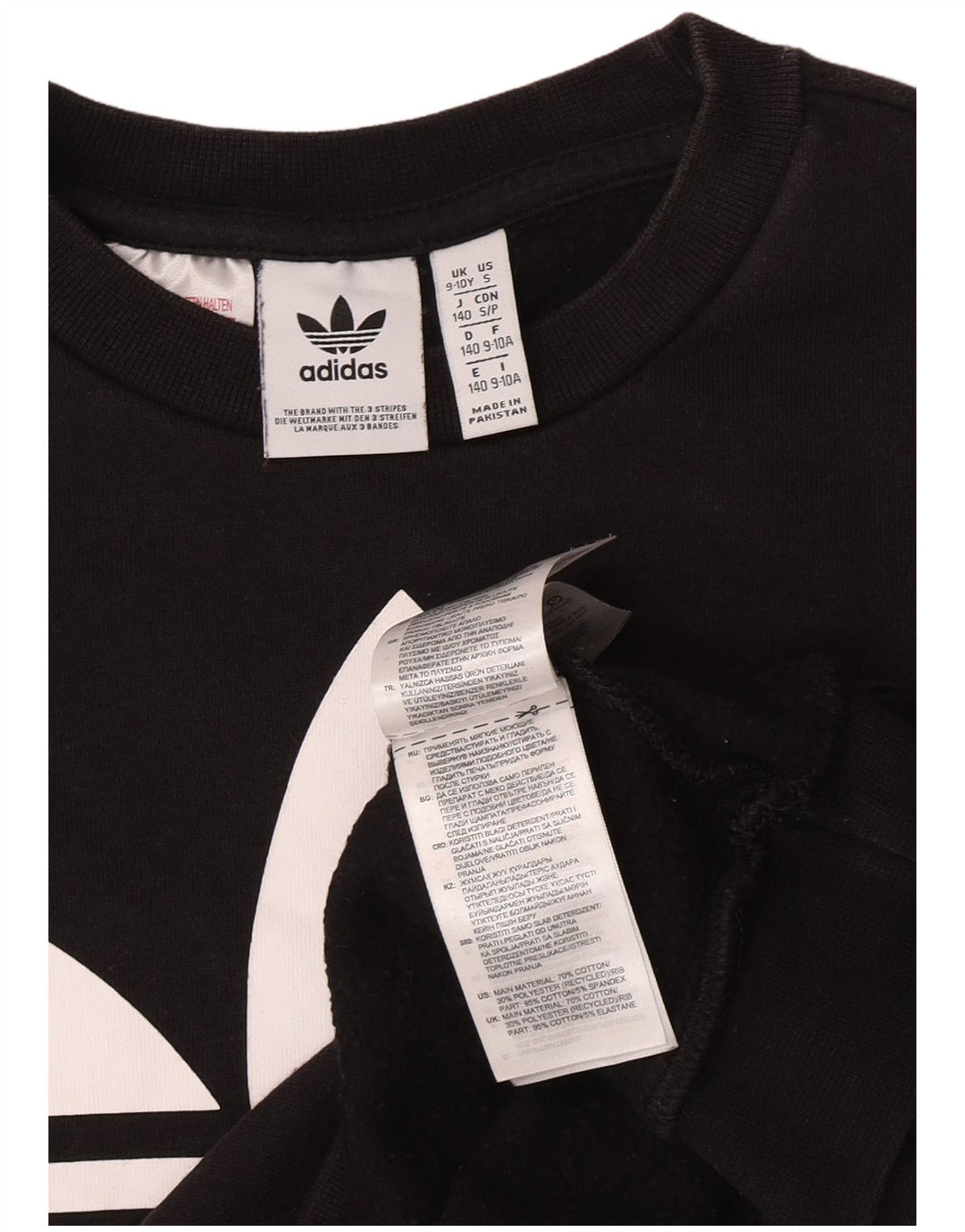 Adidas Boys Graphic Sweatshirt Jumper 9-10 år Sort Bomuld