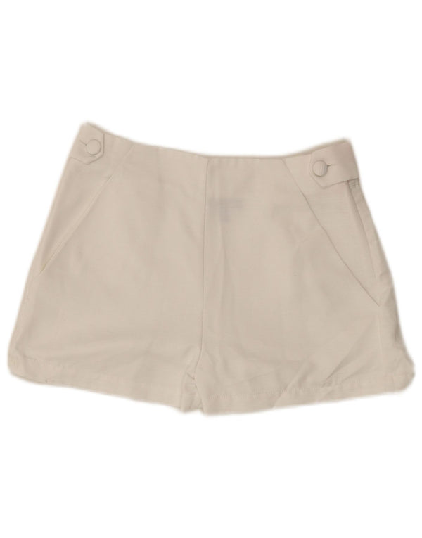 Topshop Dame Chino Shorts med høj talje UK 10 Small W28 White Polyester