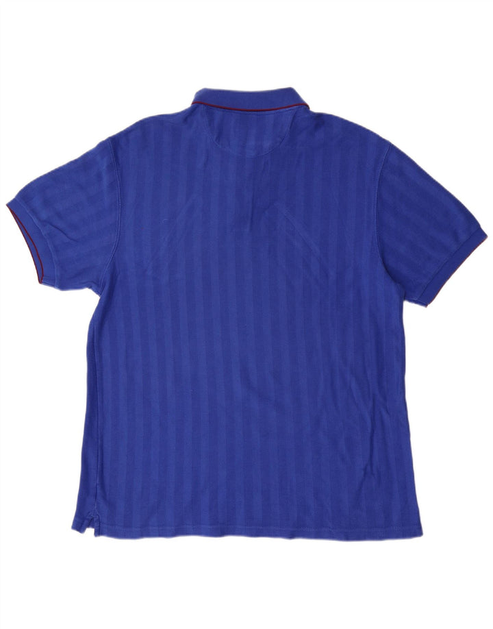 Chaps herre poloshirt stor blå stribet bomuld